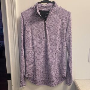 Women's Purple Heathered Quarter-Zip Sweatshirt